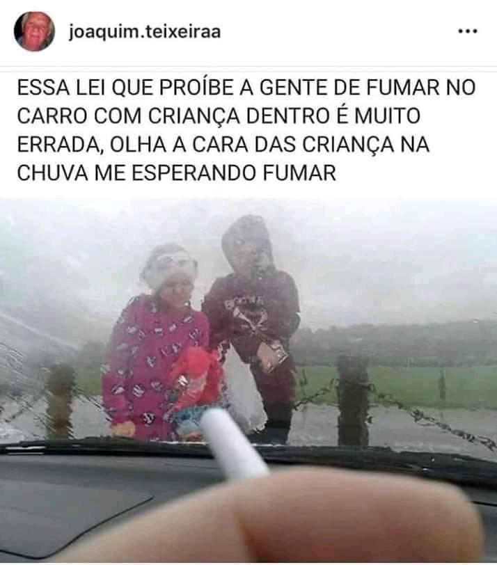 fumar com criança no carro