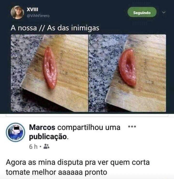 Estão disputando quem corta melhor o tomate