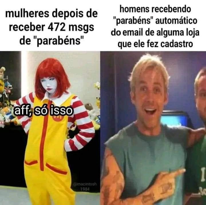 O mano quando recebe parabéns do robô